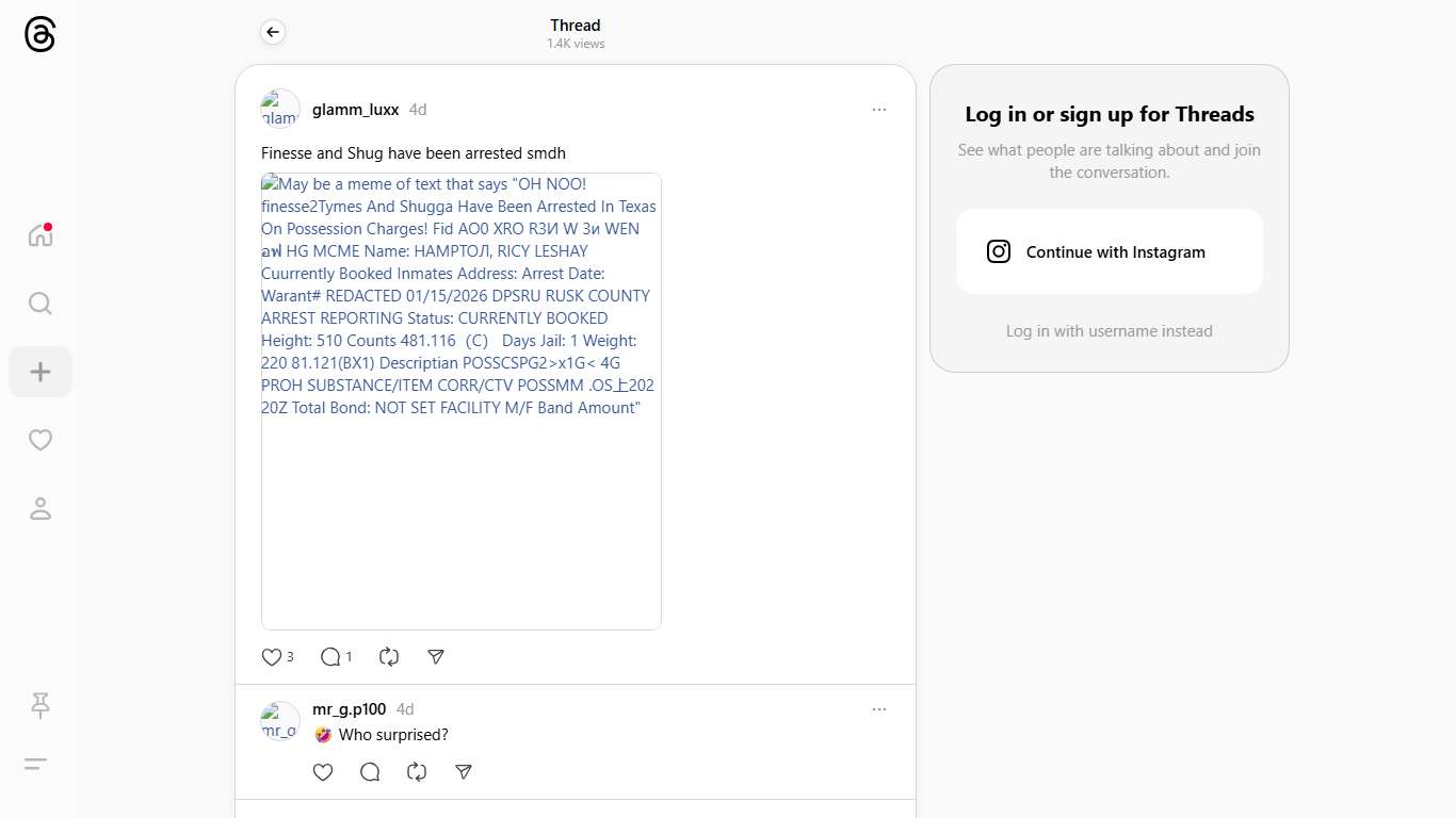 Finesse and Shug have been arrested smdh