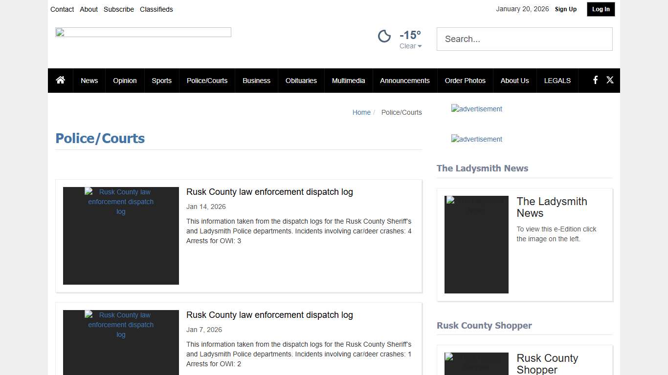 Police/Courts | ladysmithnews.com